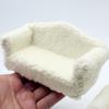 Cute Dollhouse Toy Simulation Plush Sofa With Pillow Miniature Furniture Model Play House Toy Decoration Diy Accessory Kids Gift