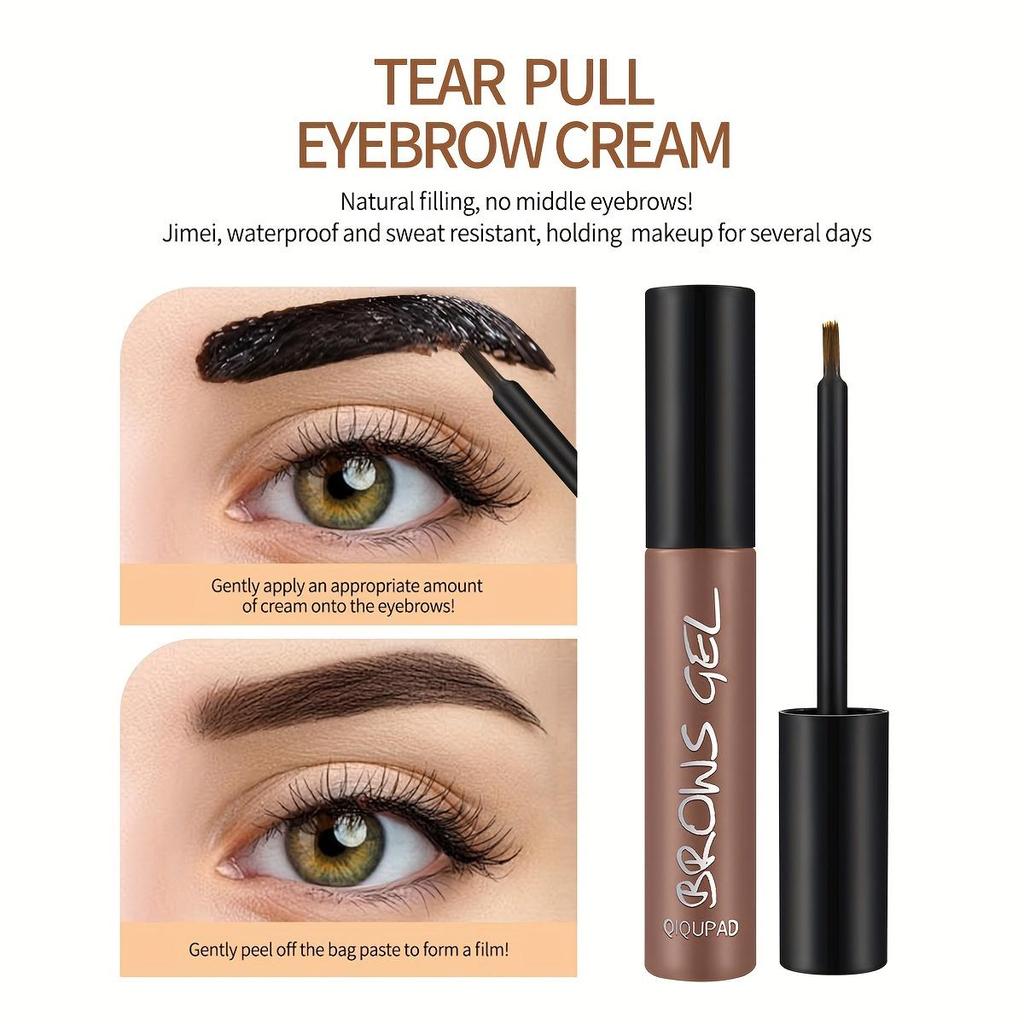 Долговечный отрывной тонирующий крем для бровей, водостойкая цветная пленка, натуральный трехмерный макияж для бровей, гель для татуировки бровей
