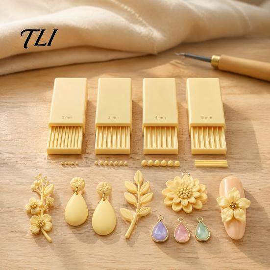 Mini Clay Mold 4Pcs/Set Gel Ball Makers, Polymer Rollers, 2mm 3mm 4mm 5mm Crafting Equipment Sphere Shaper Nail Art Bead Rollers for 3D Flowers,