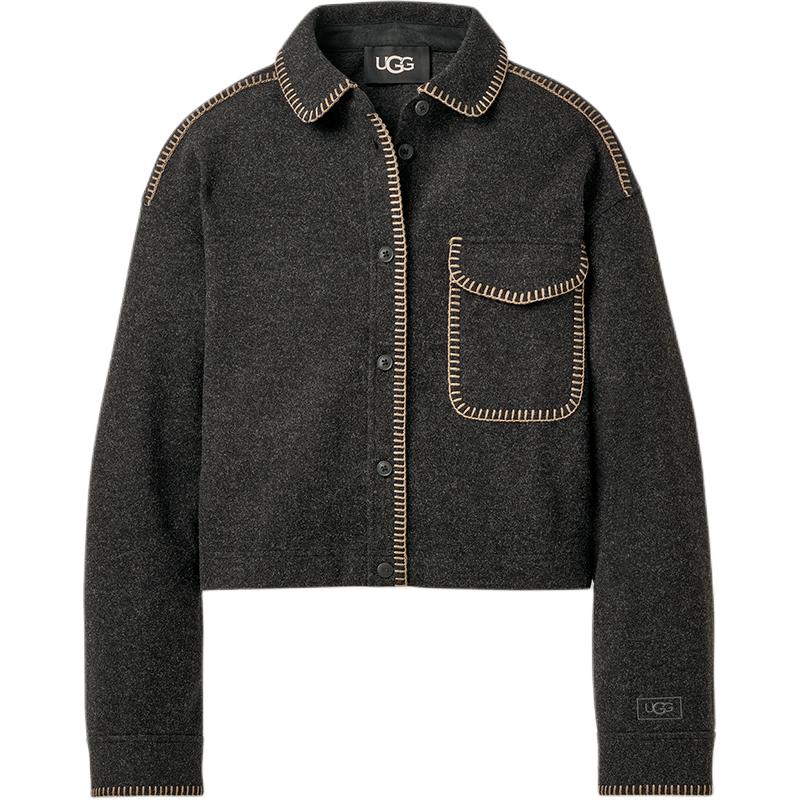 UGG Карманный Лацкан Однобортный Длинный Рукав Куртка Женские куртки 1172213-BHTHR