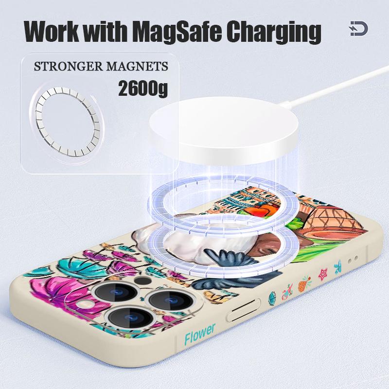 Чехол для iPhone 17 Pro Max, стиль тропический, узор тукана, магнитный, для Magsafe, силиконовая крышка, для iPhone 16 Pro Max, Funda iPhone 15 14 13 12 11 16E