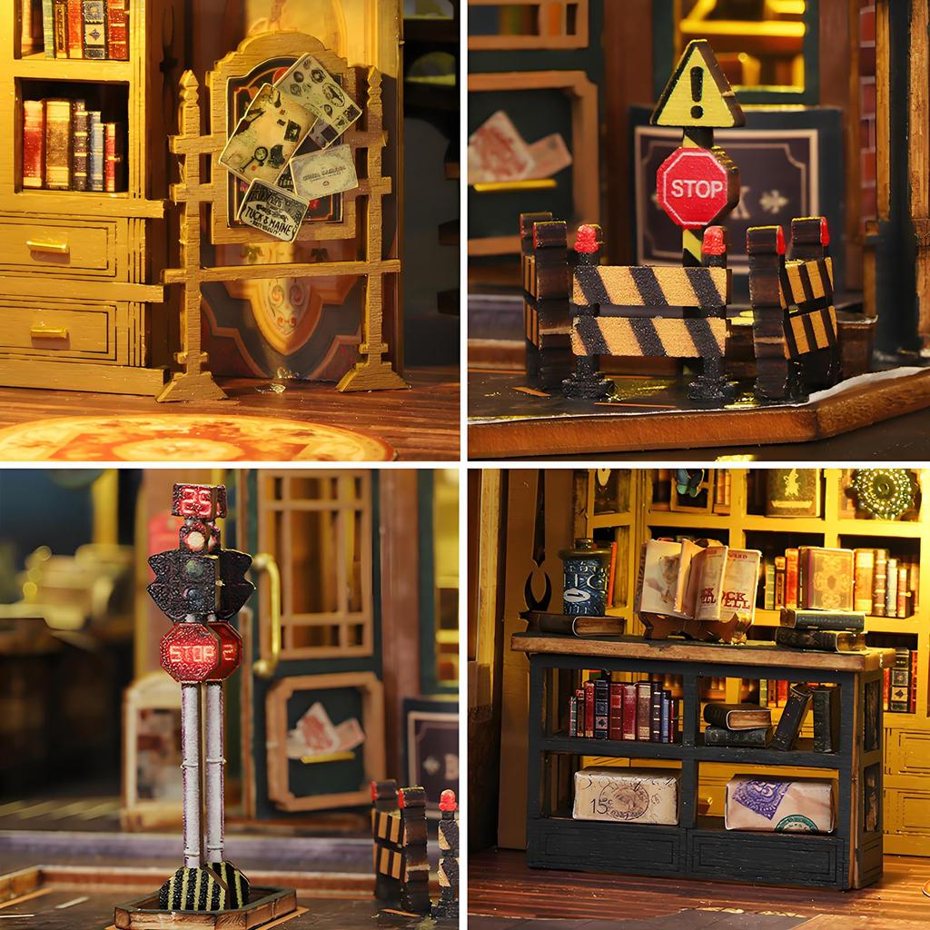 Spilay DIY Miniature Dollhouse Kit with Wooden Scale Mini Dustproof Cover Creative Gift for Women Girlfriend Lover Book ES017 Furniture, 124 House, &