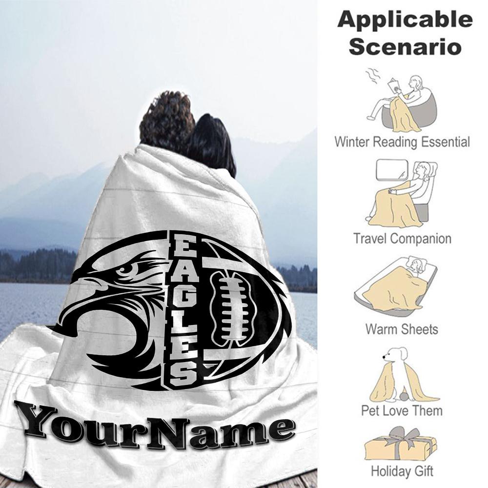 Philadelphia Eagles Customize Text Blanket Lightweight Personalized Blanket Durable Comfort For Livingroom Bed Chair Nap Four Seasons Multipurpose