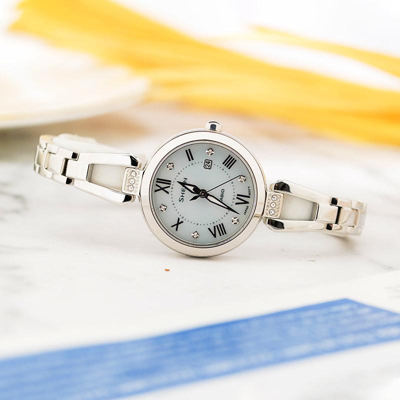 Casio Женские часы SHEEN Серебристые SHS-4526D-7AUPR