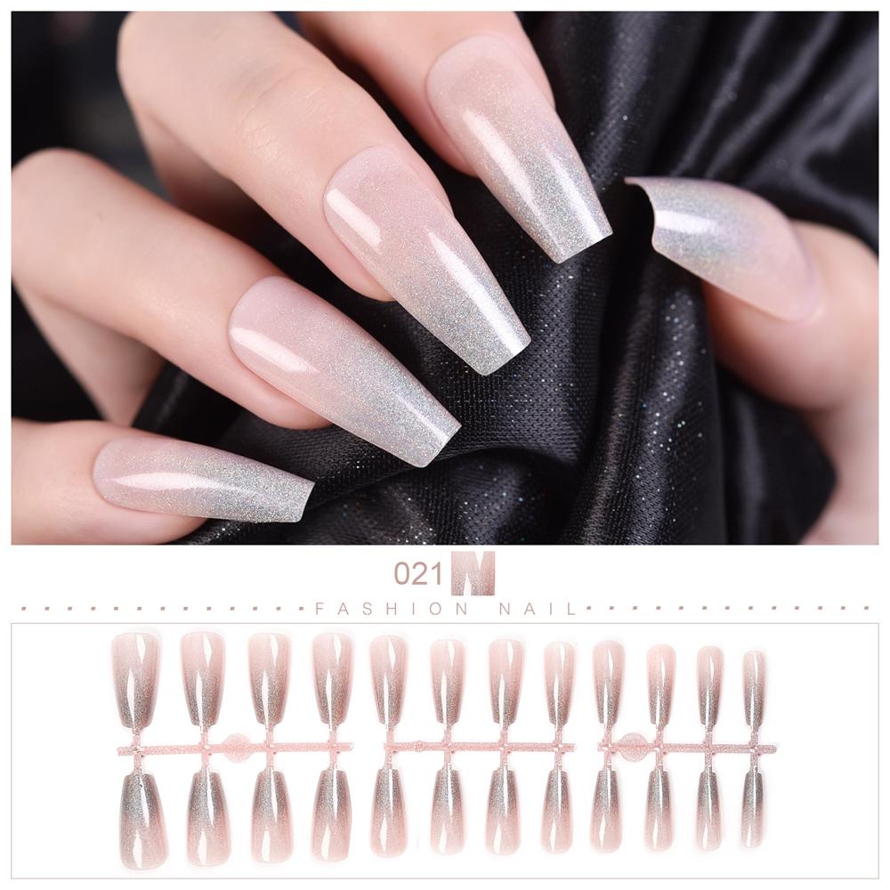 kads 24 шт. переносные накладные ногти с полным покрытием, накладные ногти с клеем, съемный французский дизайн ногтей