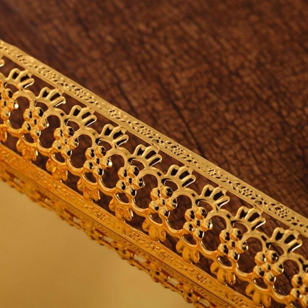 Fashion Iron Metal Fruit Tray Hollow Art Rectangular Shape Afternoon Tea Plate Handmade Snack Storage Tray Cake