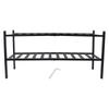 2 Tier Shoe Rack Stackable Waterproof Prevent Deformation Bamboo Shoe Rack Free Standing Shoe Racks for Balcony Black