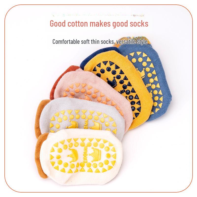 Нескользящие хлопковые носки для малышей, мальчиков и девочек - весна и осень