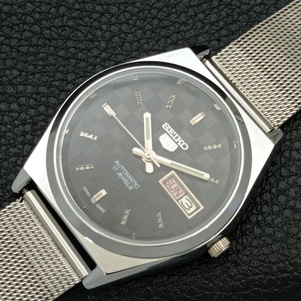 SEIKO 5 AUTOMATIC JAPAN MENS 6309A REFURBISHED BLACK COLOR DIAL WATCH a440271-4