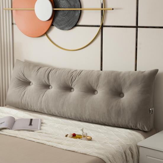 Headboard Wedge Pillow Bedhead Triangular Headboard Pillow Ergonomic Backrest Bolster Cushion with Side Pocket for Dorm Bed Sofa