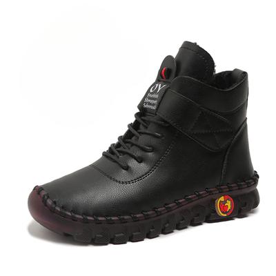 Мода 2024 года, зимняя мода, удобные повседневные ботинки на плоской подошве с круглым носком и низким каблуком