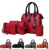 Sagit 4Pcs Women Pattern Solid Handbag+Crossbody Bag+Messenger Bag+Card Package