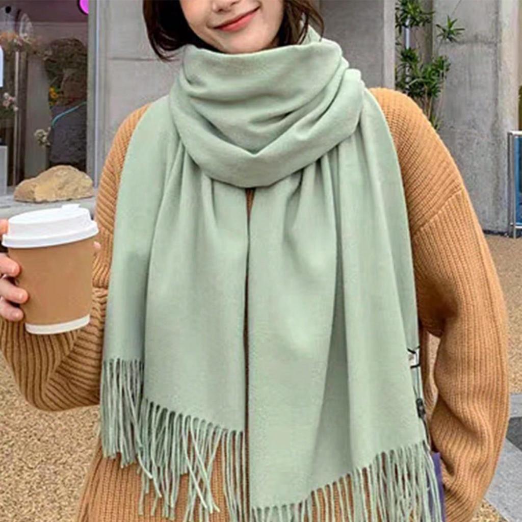 Women's Winter Shawl: Soft Red Scarf with Tassels, Versatile and Warm for Autumn and Winter