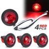 4Pc 3/4 Inch Mount Red LED Rear Side Marker Bullet Clearance Light for Truck Trailer Cab Marker Boat 12V Waterproof IP68 DOT SAE
