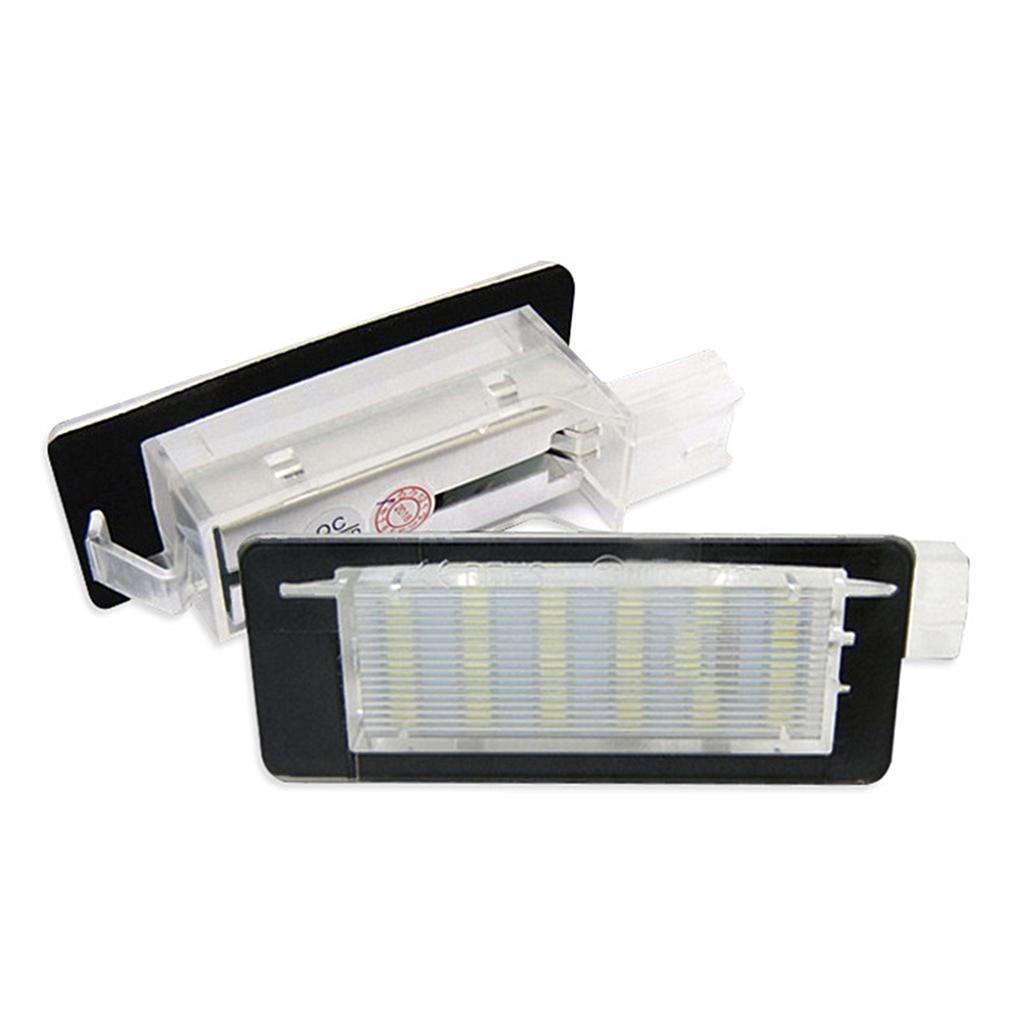 2x LED License Number Plate Light for Renault Captur Clio 3 Clio 4 Espace 4 Fluence Laguna 3 Canbus Error Free Waterproof White