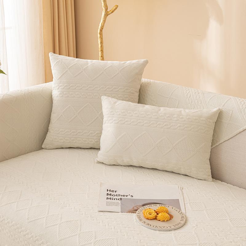 Плюшевая подушка для дивана Зимняя Новая Утолщенная Молочный Флис Нескользящая Подушка для Сиденья Современный Простой Высококачественный Чехол для Дивана Чехол Полотенце