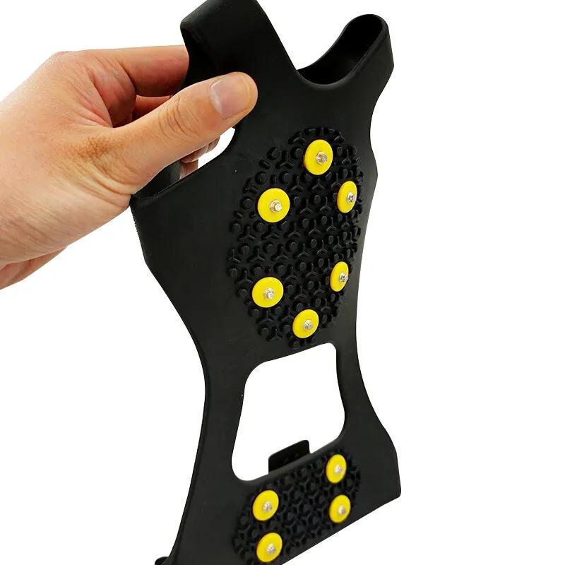 10 Studs Snow Ice Claw Anti-Skid Snow Ice Thermo Plastic Elastomer Climbing Shoes Spikes Grips Cleats Over Shoes Covers Crampons
