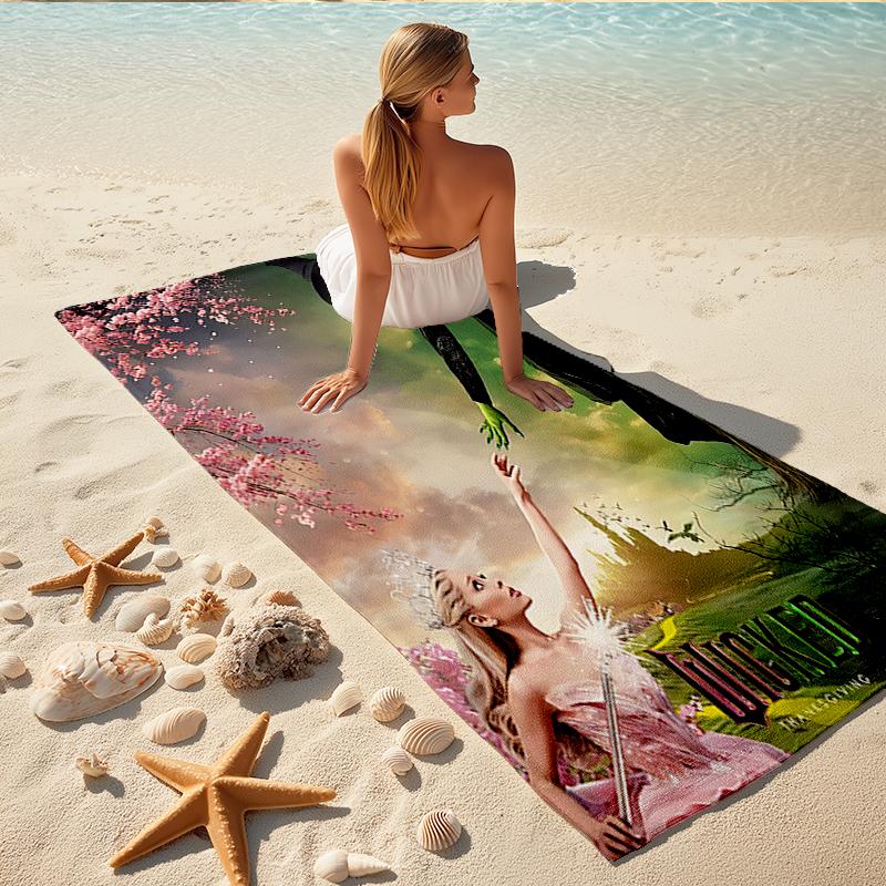 1Pc Fantasy Adventure Beach Towel, Quick Dry, Multi-Use for Beach Pool Gym Yoga Home Travel, Christmas, Halloween, Xmas Gift Em9297