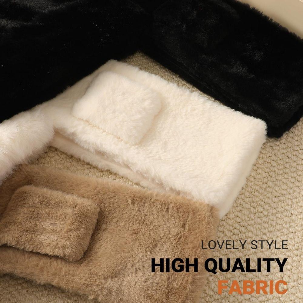 Fuzzy Hooded Scarf Soft Hat Scarf Gloves Set Cute Winter Hooded Scarf  Winter