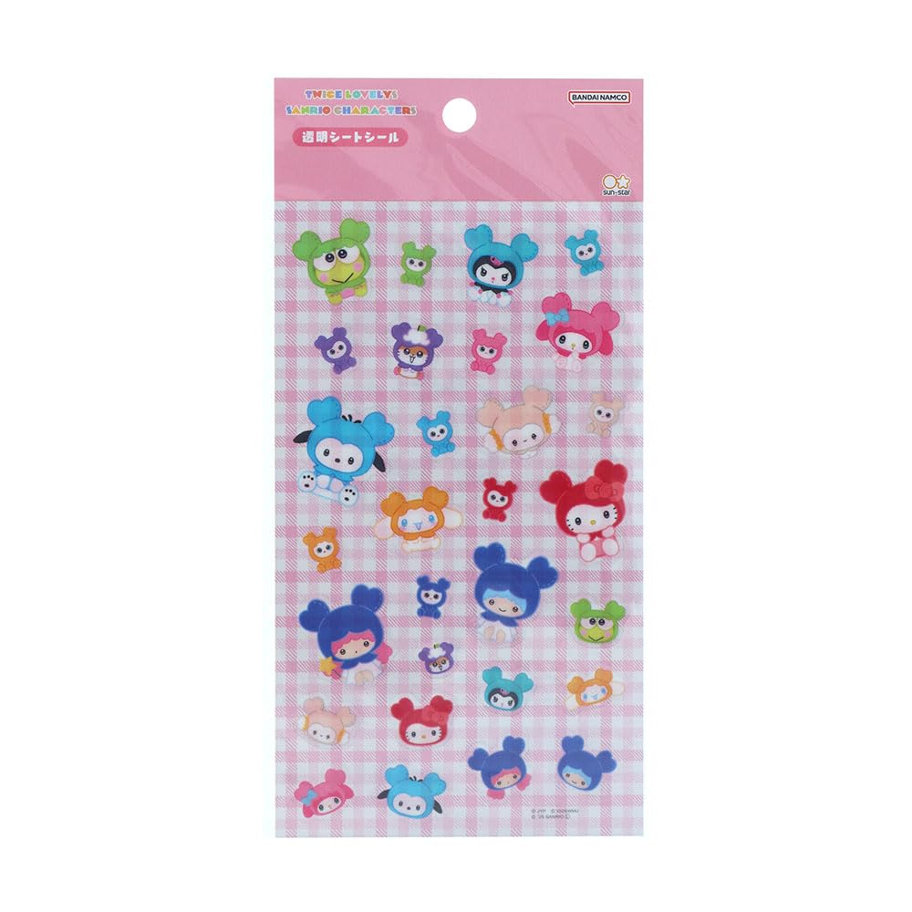Канцтовары Персонажи Sanrio TWICE LOVELYS Товары Наклейки Прозрачные Клетка S8816883 Sun-Star
