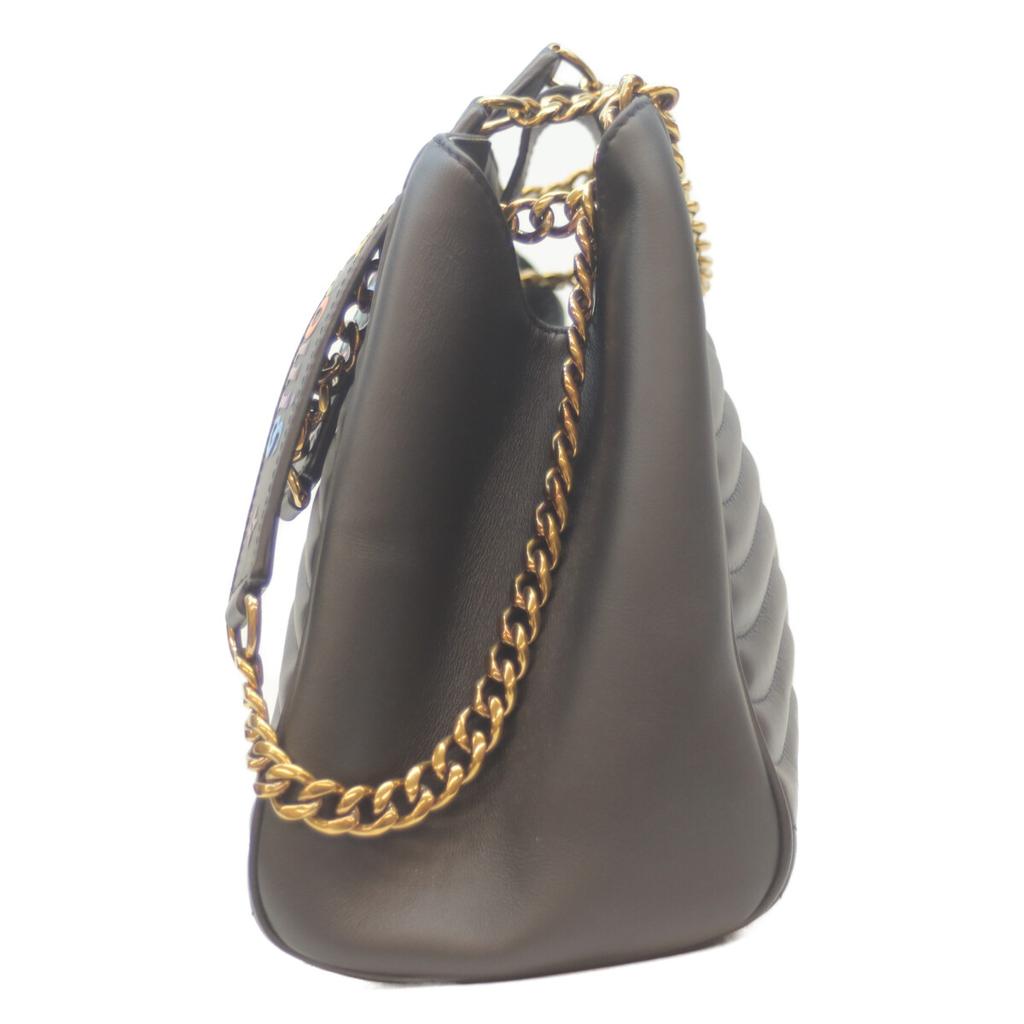 Louis Vuitton M51496 Черная телячья кожа Сумка-тоут с цепочкой 'Волна' Сумка-тоут черная б/у