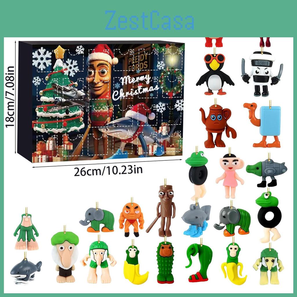 Italian Brainrot Al Acrylic Christmas Countdown Calendar With Character Figures For Holiday Decor