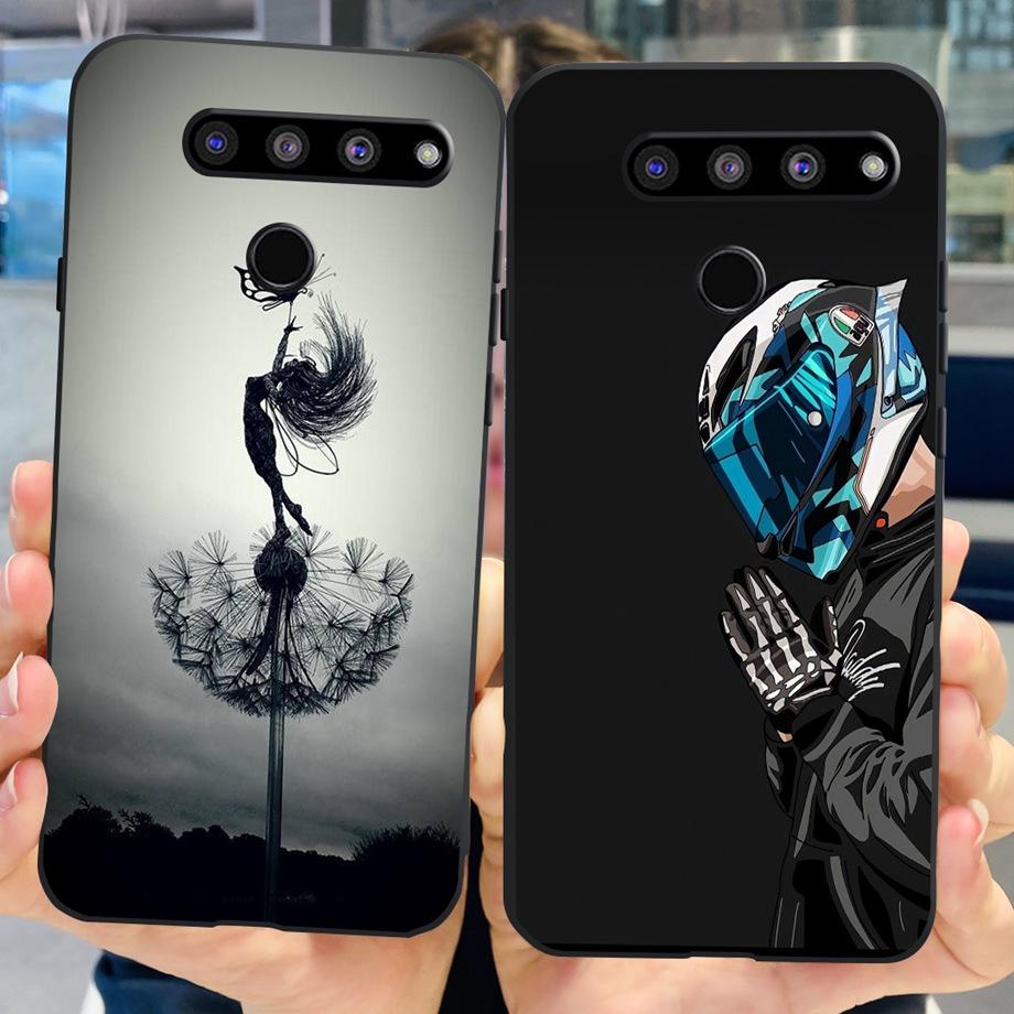 For LG G8X ThinQ Case LG V50 ThinQ V50s ThinQ V50 Dual Screen Liquid Silicone Bumper Coque Fundas Marble Space Man Dragon Capa