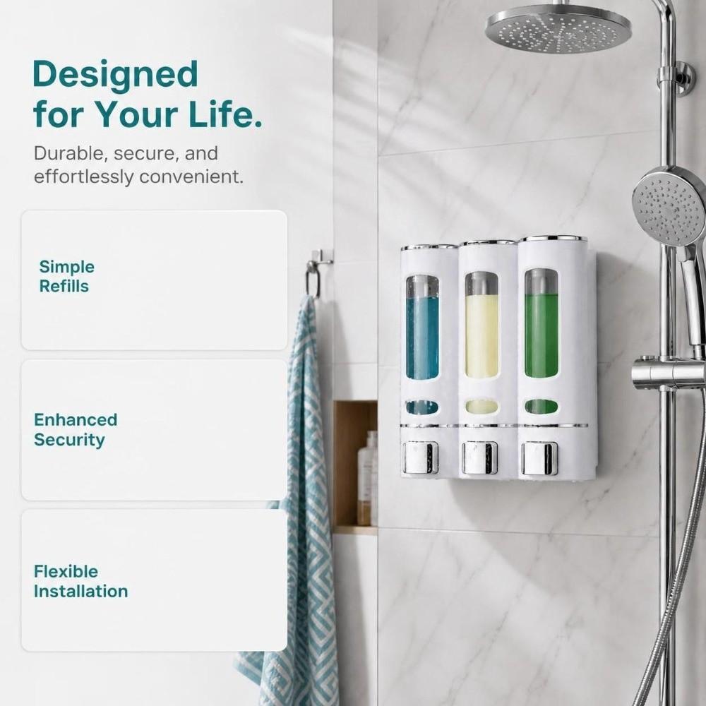 White Black Shampoo Dispenser Plastic Body Wash Dispenser Conditioner Dispenser Home Hotel