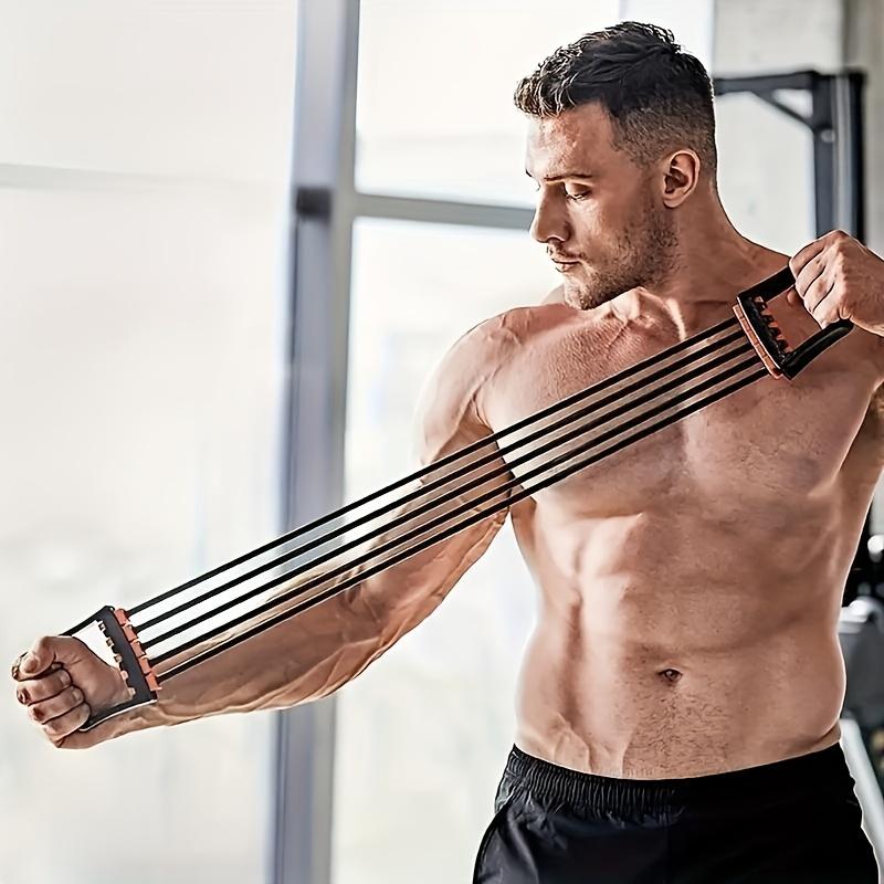 5-Tube Chest Expander – Adjustable Resistance Bands up to 150 lbs for Home Gym, Muscle Building & Arm Workouts