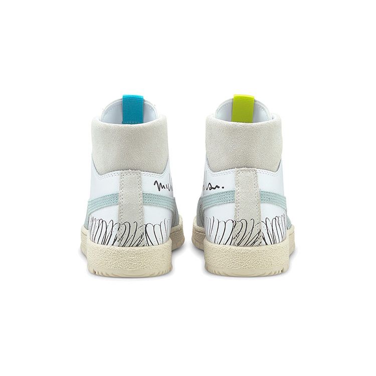 Michael Lau x Puma Ralph Sampson 70 Mid Scribble Унисекс Кроссовки Белый Синий-Светящийся 375197-01