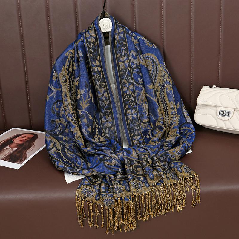 Роскошная зимняя кашемировая шаль из пашмины, женская накидка, теплые осенние шарфы с дизайнерским принтом, женские платки, хлопковые палантины, шарф