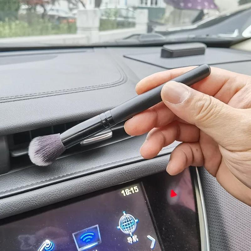 Щетки для детализации автомобиля, щетка для чистки приборной панели автомобиля, дверное сиденье, воздуховыпускное отверстие, тряпка из цельного дерева, универсальный мягкий щетин...