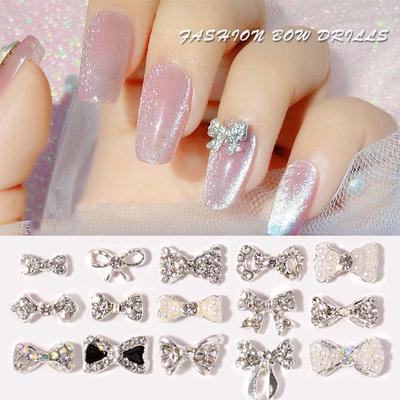 Glass Stone Bowknots DIY Nail Art Decorations Bow Nail Rhinestones Nail Jewelry Crystal