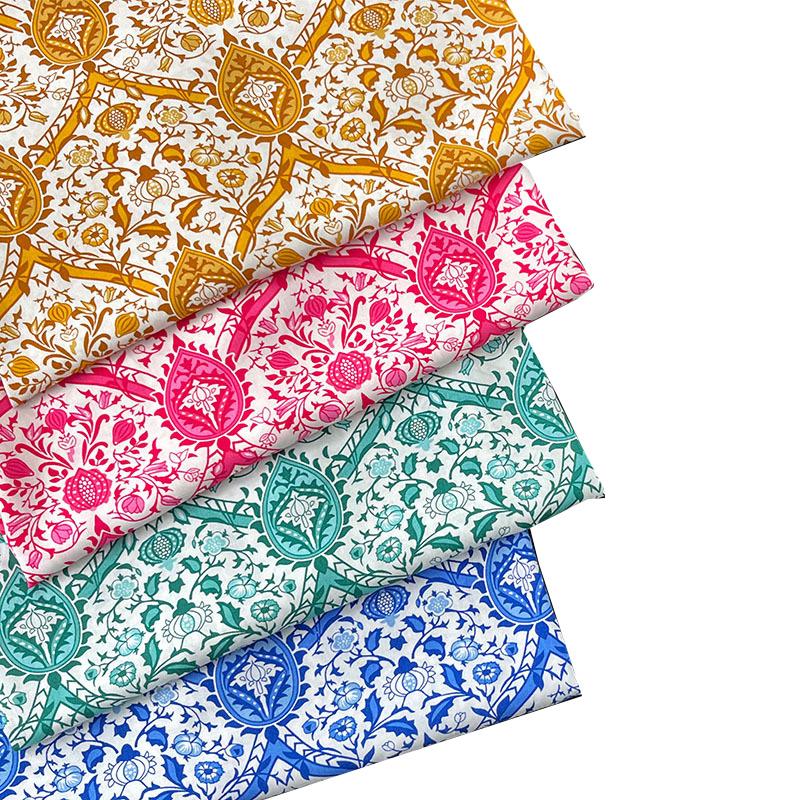 Rayon Fabric Floral Flowers Vintage Liberty Ethnic Soft Summer Pajamas Cloth Sewing Accessories By Meter cortinas jupes