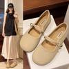 Женские туфли Мэри Джейн на грубом каблуке, туфли Дуду 2025 года, весна-лето, новые туфли из мягкой кожи с мягкой подошвой, туфли бабушки на плоской подошве