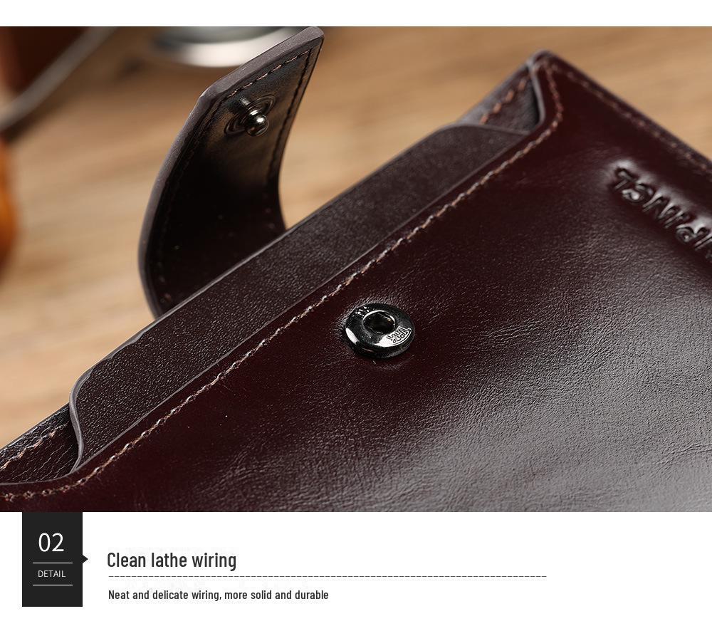 Мужской короткий кошелек для карт из масляной кожи - Crossborder C Brand First Layer Cowhead для водительских прав и многофункционального держателя карт