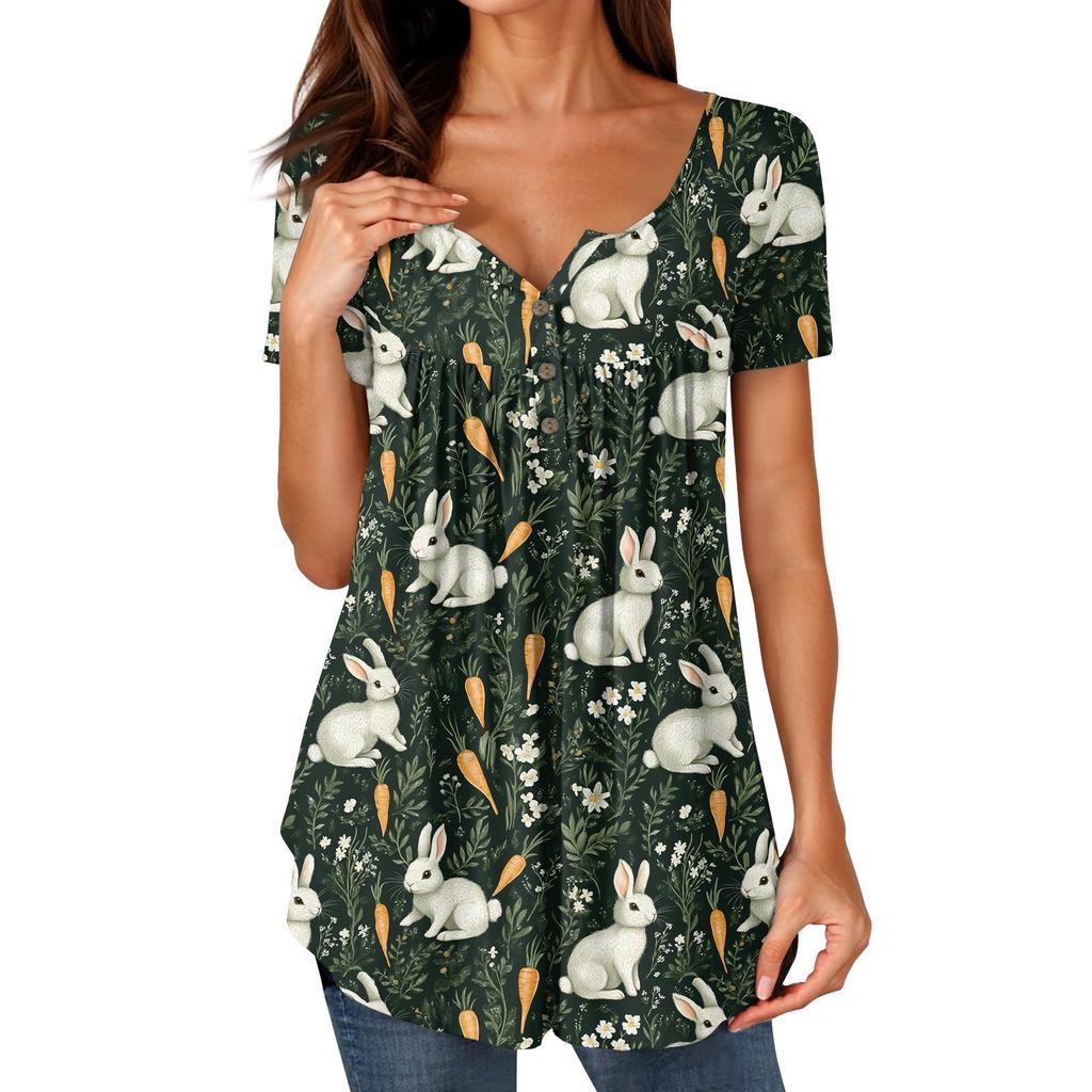 Женские туники, топы, нарядные, повседневные, летние, с принтом, рубашки с коротким рукавом, свободный крой, плиссированный топ в стиле бохо