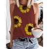 Sunflower Flower Floral 3D Printed Tank Tops Women's Fashion Oversized Sleeveless O-Neck Vest Streetwear Woman Camisole Clothing