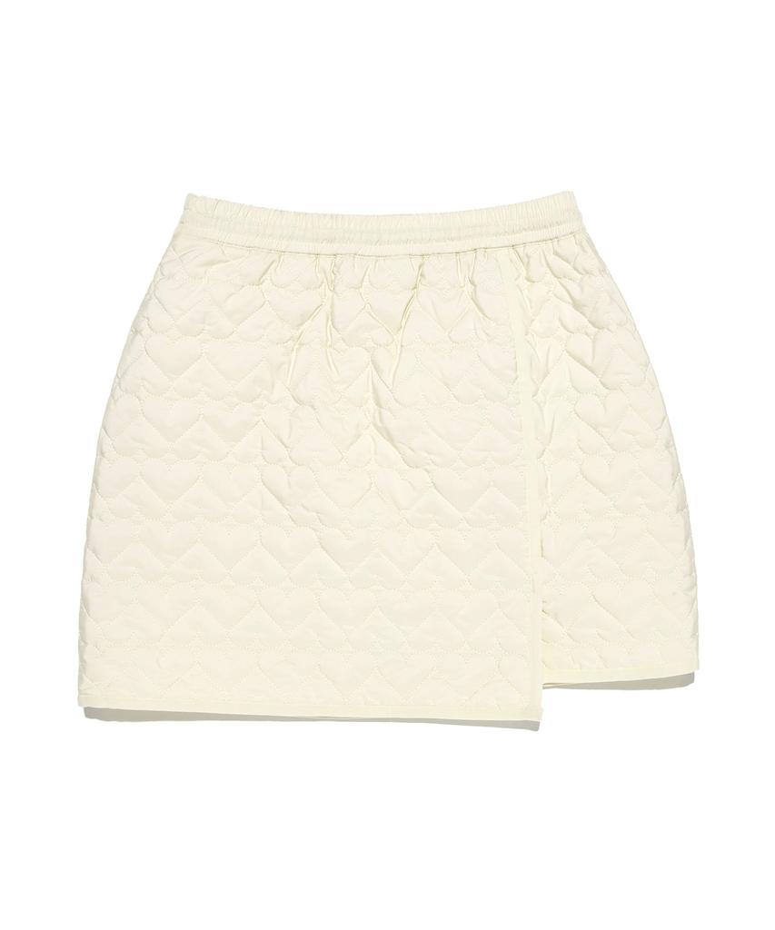 Lee Heart Quilted Mini Skirt Ivory