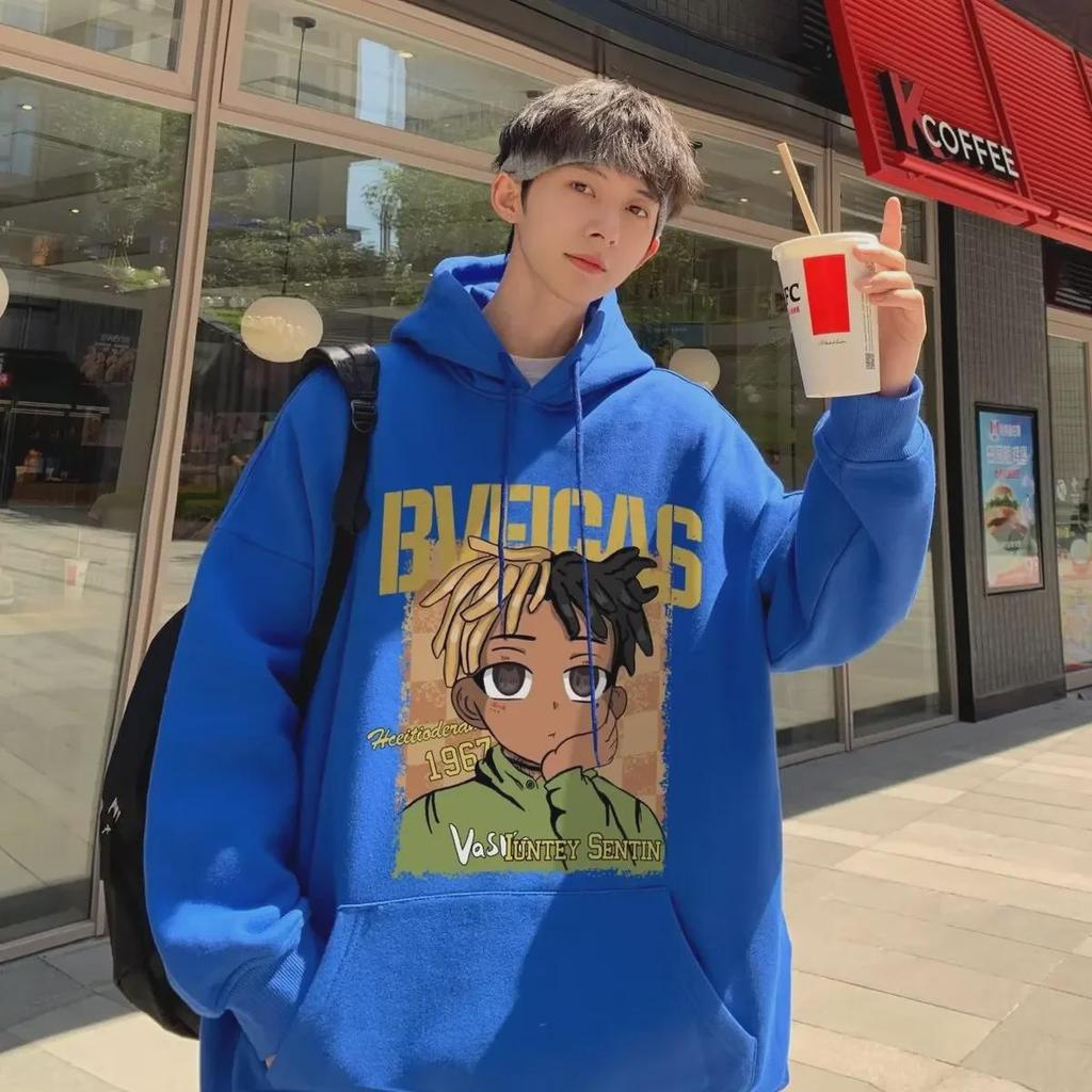 Men's Heavyweight Hooded Sweatshirt - New Autumn/Winter Plus Velvet, Trendy, Oversized.