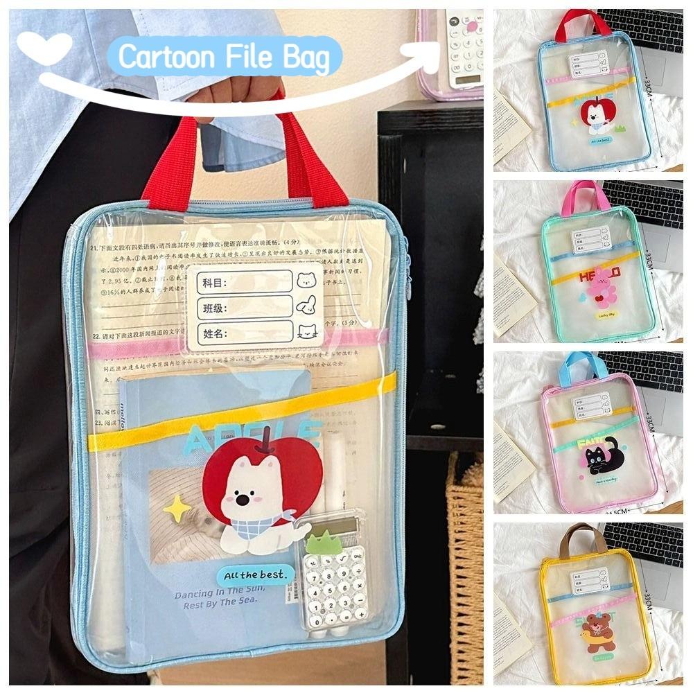 Transparent Test Paper Storage Bag Rabbit File Folder Bag INS Cartoon File Bag Students