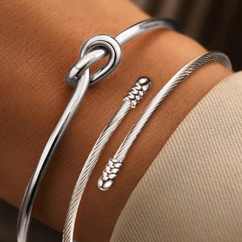 2 шт. Европейский и американский геометрический металлический браслет, Мужской и в стиле хип-хоп Модный браслет-манжета