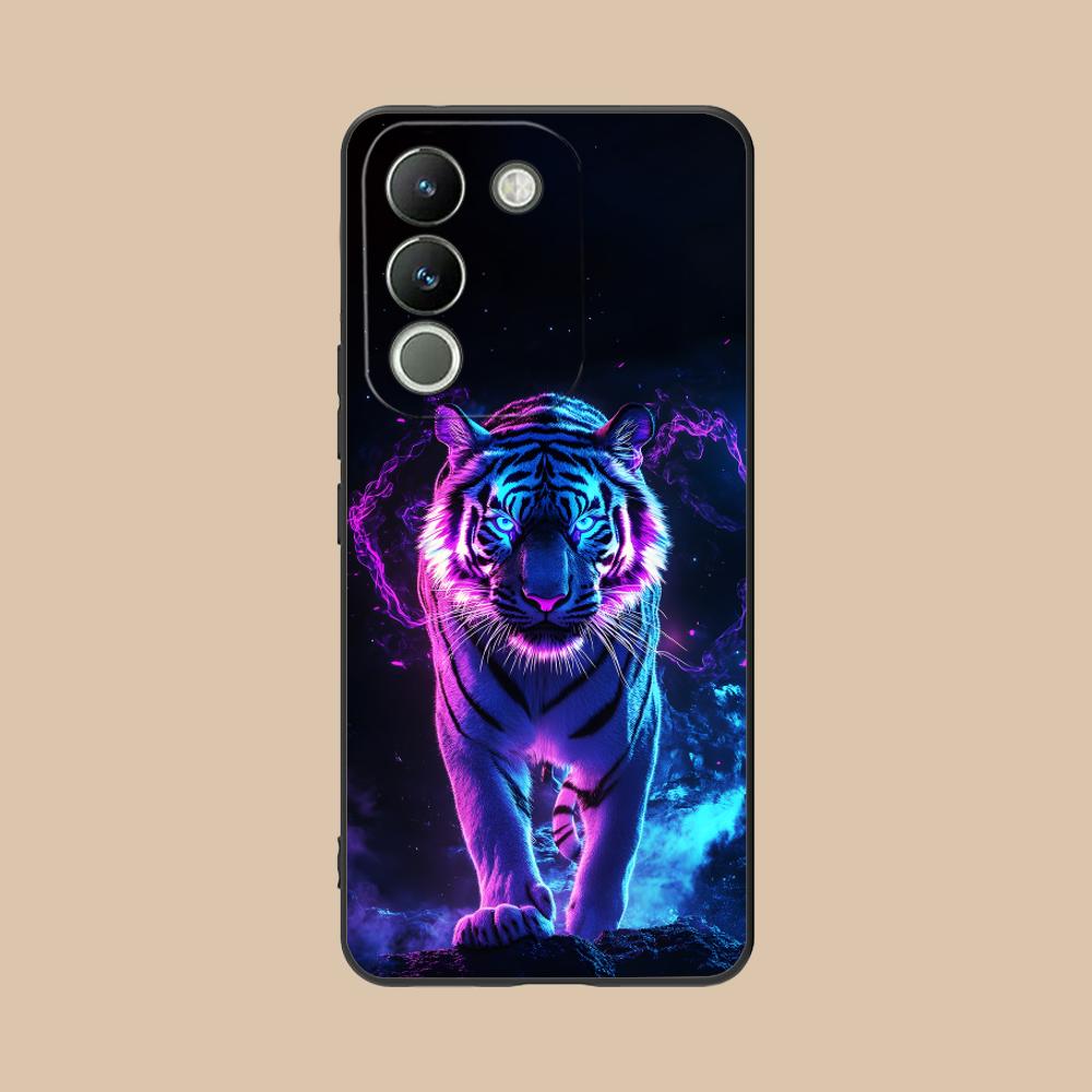 Неоновый чехол для мобильного телефона с тигром для VIVO V60 V50 V40 V30 V29 V27 V25 V23 Pro Lite 5G Цветной печатный чехол Чехол для смартфона