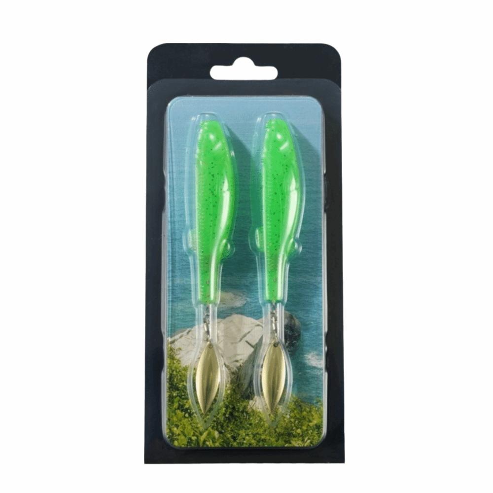 2pcs 2PCS Pack Soft Lure With Tail Flasher Swimbait Lure Attractive TPR Lure For Snapper