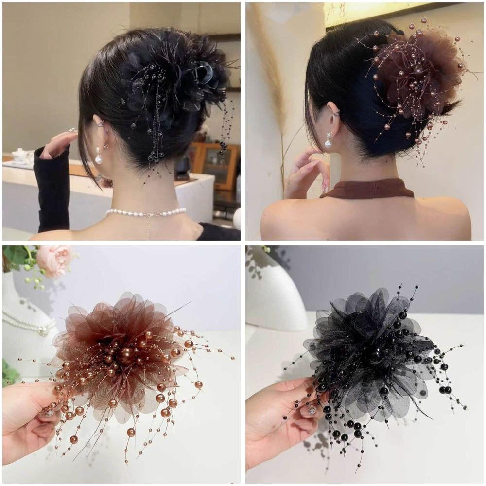 Пластиковая клипса-зажим Пион Цветок Аксессуары для волос Модная заколка для волос Женщины