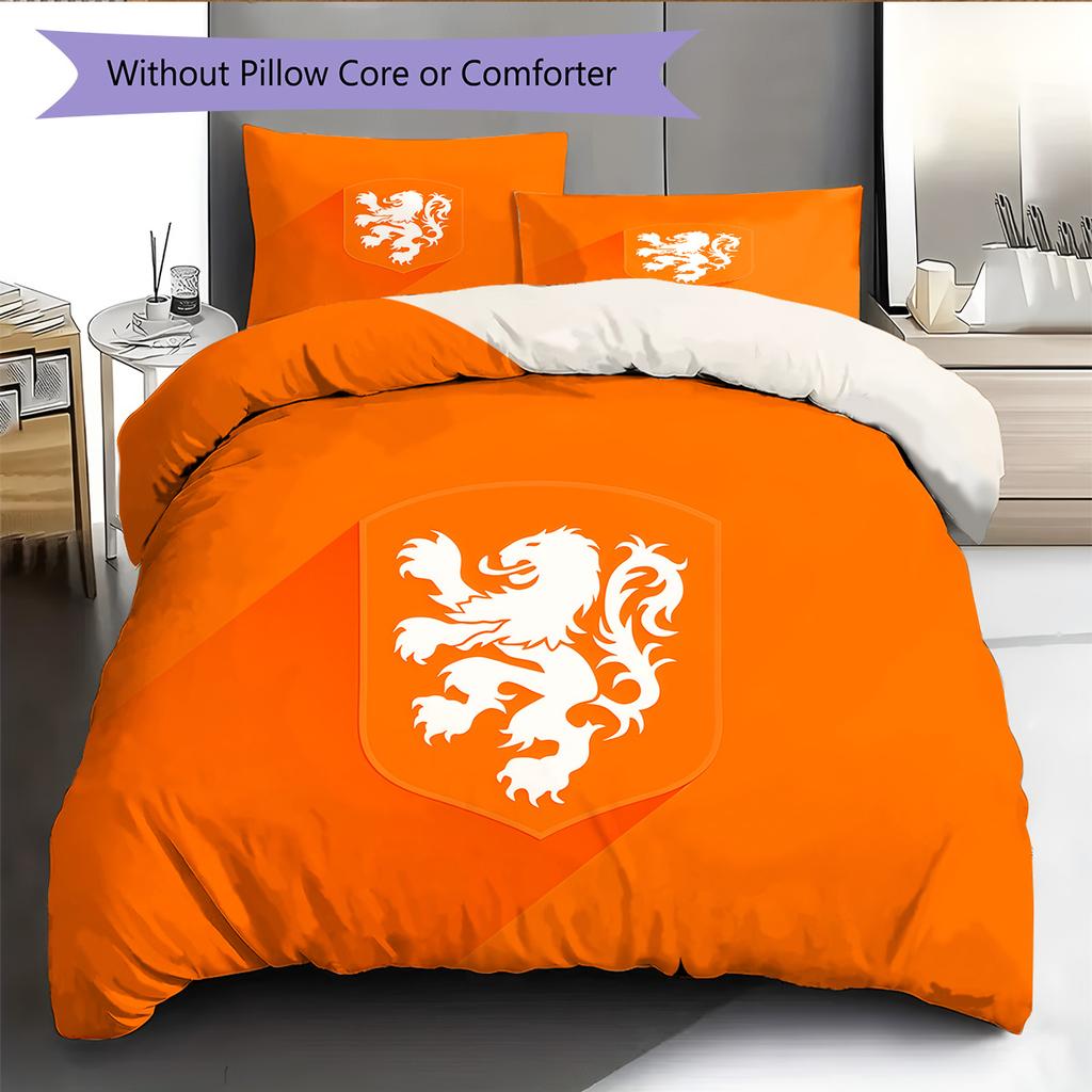 KNVB Pattern Bedding Quilt Set Home Decoration Gift (1 * duvet cover + 2 * pillowcase without core)