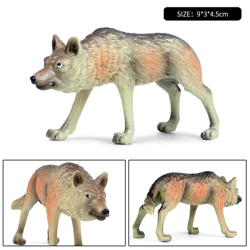 Oenux Дикие животные Маленький серый волк Гривистый волк Детеныши волков Модель для симуляции Коллекция фигурок из ПВХ Подарок Детская игрушка Подарок