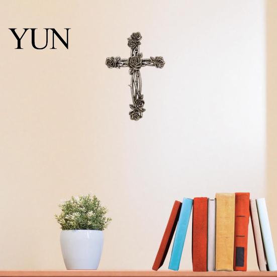 Religious Wall Art for Home Acrylic Rose Tree of Life Decoration, 3D Engraved Floral Durable Plant Ornament Living Room Bedroom, Hanging Sign Decor