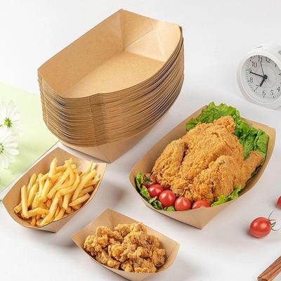 Экологичная крафт-бумажная коробка для закусок - Одноразовая, складная подставка для попкорна и хрустящего риса