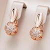 1 пара сережек-капель из циркония в форме цветка для женщин, роскошные полые серьги-снежинки золотого цвета, винтажные ювелирные изделия